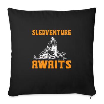Drôle de design de motoneige - Housse de coussin décorative 45 x 45 cm - noir - Devant