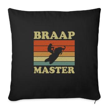Chemise de motoneige Retro Braap Master - Housse de coussin décorative 45 x 45 cm - noir - Devant
