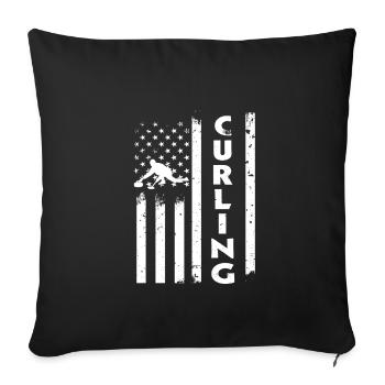 USA Flag Curling Outfit America - Sofa pillowcase 17,3'' x 17,3'' (45 x 45 cm) - black - Front