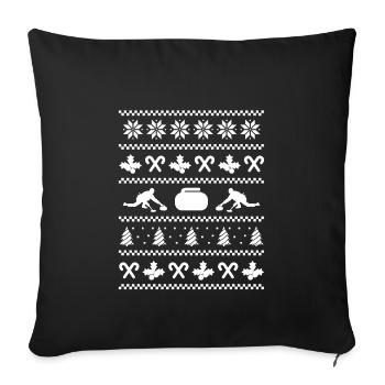 Ugly Christmas Curling Costume - Sofa pillowcase 17,3'' x 17,3'' (45 x 45 cm) - black - Front