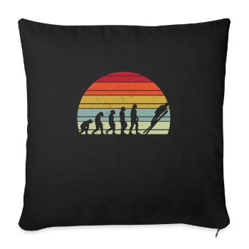 Ski Jumping Evolution - Sofa pillowcase 17,3'' x 17,3'' (45 x 45 cm) - black - Front