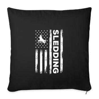 Usa Flag Sleigh Clothing Sleigh Riders - Sofa pillowcase 17,3'' x 17,3'' (45 x 45 cm) - black - Front
