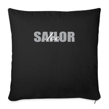 Ice Sailor Lettering Ice Sailing - Sofa pillowcase 17,3'' x 17,3'' (45 x 45 cm) - black - Front