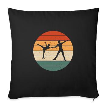 Tenue de danse sur glace rétro patinage sur glace - Housse de coussin décorative 45 x 45 cm - noir - Devant