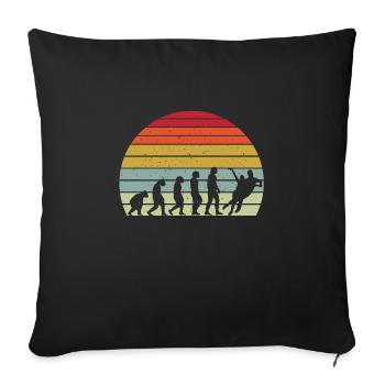 Danse sur glace rétro Evolution Design - Housse de coussin décorative 45 x 45 cm - noir - Devant