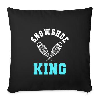 Snowshoe King Snowshoeing - Sofa pillowcase 17,3'' x 17,3'' (45 x 45 cm) - black - Front