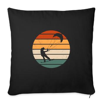 Snowkiter Outfit Snowboard Kite - Sofa pillowcase 17,3'' x 17,3'' (45 x 45 cm) - black - Front
