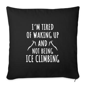 Un cadeau idéal pour les grimpeurs sur glace - Housse de coussin décorative 45 x 45 cm - noir - Devant