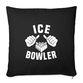 Joueur de quilles sur glace - Housse de coussin décorative 45 x 45 cm - noir - Devant