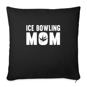 Maman de quilles sur glace - Housse de coussin décorative 45 x 45 cm - noir - Devant