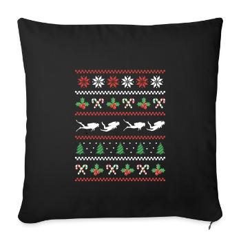 Hässliches Weihnachtsdesign Eistaucher - Sofakissenbezug 45 x 45 cm - Schwarz - Vorne
