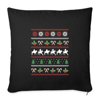 Ugly Christmas Polo Design - Sofa pillowcase 17,3'' x 17,3'' (45 x 45 cm) - black - Front