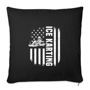USA Ice Karting Ice Kart Racer America - Sofa pillowcase 17,3'' x 17,3'' (45 x 45 cm) - black - Front