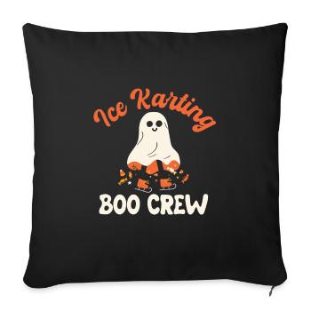 Spooky Ice Karting Boo Crew Costume d’Halloween - Housse de coussin décorative 45 x 45 cm - noir - Devant