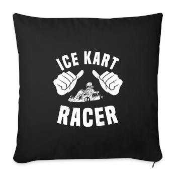 Coureur de kart sur glace - Housse de coussin décorative 45 x 45 cm - noir - Devant