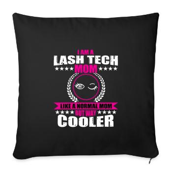 Lash Tech Mama Outfit Femmes - Housse de coussin décorative 45 x 45 cm - noir - Devant