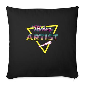 80s Makeup Artist Outfit - Sofa pillowcase 17,3'' x 17,3'' (45 x 45 cm) - black - Front