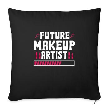Future Makeup Artist T-shirt - Sofa pillowcase 17,3'' x 17,3'' (45 x 45 cm) - black - Front
