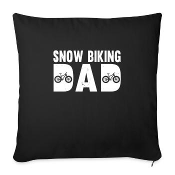 Snowbiker Papa Fatbike Gift - Sofa pillowcase 17,3'' x 17,3'' (45 x 45 cm) - black - Front