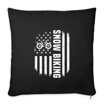 USA Snowbiking Fat Biker America - Sofa pillowcase 17,3'' x 17,3'' (45 x 45 cm) - black - Front