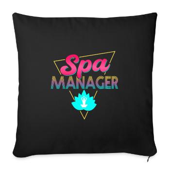80s Retro Spa Manager Outfit - Sofa pillowcase 17,3'' x 17,3'' (45 x 45 cm) - black - Front