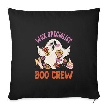 Wax Specialist Boo Crew Spooky Ghost Halloween - Sofa pillowcase 17,3'' x 17,3'' (45 x 45 cm) - black - Front