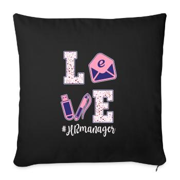 Liebe HR Manager Valentinstag - Sofakissenbezug 45 x 45 cm - Schwarz - Vorne