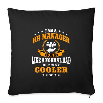 Lustiger HR Manager Papa Vatertag - Sofakissenbezug 45 x 45 cm - Schwarz - Vorne