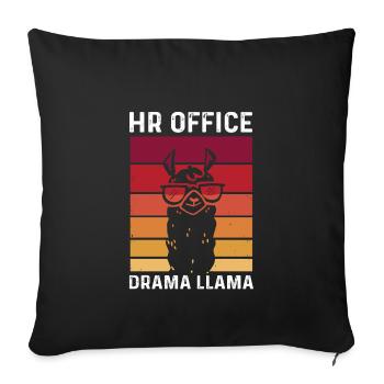 Lustiges HR Drama Lama Human Resources - Sofakissenbezug 45 x 45 cm - Schwarz - Vorne