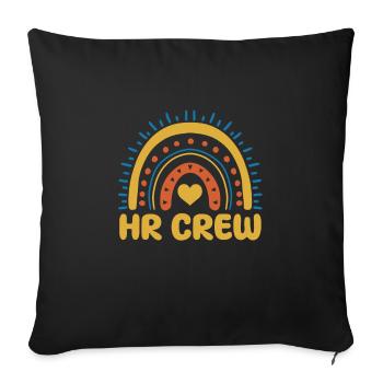 HR Crew Boho Regenbogen Human Resources - Sofakissenbezug 45 x 45 cm - Schwarz - Vorne