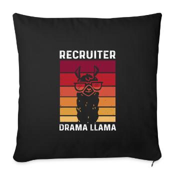Recruiter Drama Lama Human Resources - Sofa pillowcase 17,3'' x 17,3'' (45 x 45 cm) - black - Front