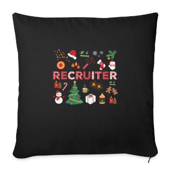 HR Recruiter Christmas Costume - Sofa pillowcase 17,3'' x 17,3'' (45 x 45 cm) - black - Front