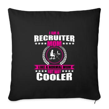 Recruiter Mom Design Women - Sofa pillowcase 17,3'' x 17,3'' (45 x 45 cm) - black - Front