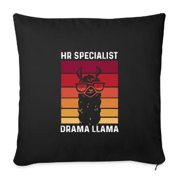 Funny HR Specialist Drama Lama - Sofa pillowcase 17,3'' x 17,3'' (45 x 45 cm) - black - Front