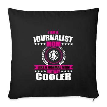 Chemise de maman journaliste - Housse de coussin décorative 45 x 45 cm - noir - Devant