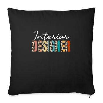Interior Designer Leopard Print - Sofa pillowcase 17,3'' x 17,3'' (45 x 45 cm) - black - Front