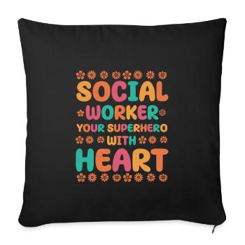 Funny social worker saying - Sofa pillowcase 17,3'' x 17,3'' (45 x 45 cm) - black - Front