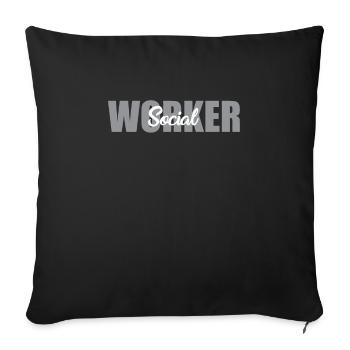 Social worker - Sofa pillowcase 17,3'' x 17,3'' (45 x 45 cm) - black - Front