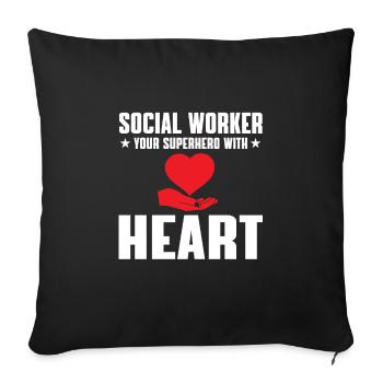 Funny social worker saying - Sofa pillowcase 17,3'' x 17,3'' (45 x 45 cm) - black - Front