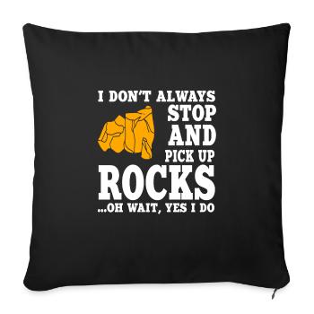 Collecteur de roches - Housse de coussin décorative 45 x 45 cm - noir - Devant
