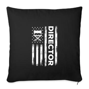 USA Flag Film Director America - Housse de coussin décorative 45 x 45 cm - noir - Devant