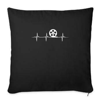 Film Roll Heartbeat Design - Housse de coussin décorative 45 x 45 cm - noir - Devant