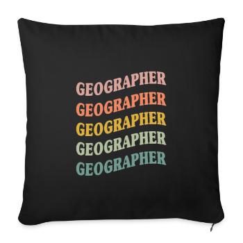 Geographer - Sofa pillowcase 17,3'' x 17,3'' (45 x 45 cm) - black - Front