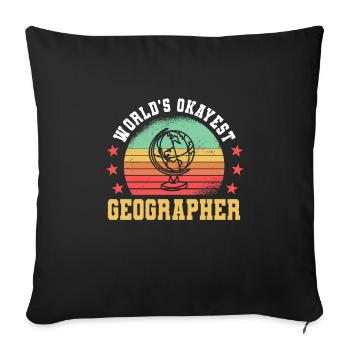 The best geographer in the world - Sofa pillowcase 17,3'' x 17,3'' (45 x 45 cm) - black - Front