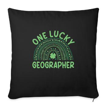 Geographer St. Patrick's Day Costume - Sofa pillowcase 17,3'' x 17,3'' (45 x 45 cm) - black - Front