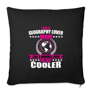 Drôle De Géographie Amant Maman - Housse de coussin décorative 45 x 45 cm - noir - Devant