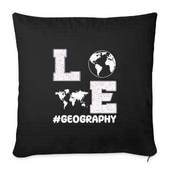 Love Geography - Sofa pillowcase 17,3'' x 17,3'' (45 x 45 cm) - black - Front