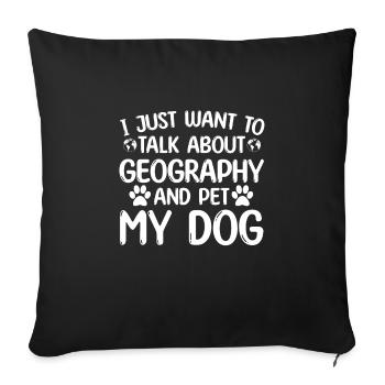 Geografie Und Hunde - Sofakissenbezug 45 x 45 cm - Schwarz - Vorne