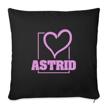 Astrid als Bachelorette - Sofakissenbezug 45 x 45 cm - Schwarz - Vorne