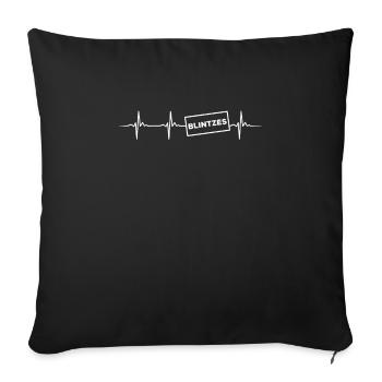 Blintze's Heartbeat Design - Sofa pillowcase 17,3'' x 17,3'' (45 x 45 cm) - black - Front